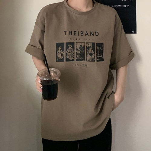 SSH-214  여름 3컬러 오버핏 빈티지 심플 여름 반팔티 